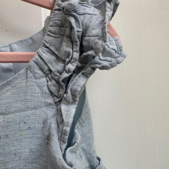 Laura Ashley Girls Size 4 Light Blue Short Sleeve Dress White Floral Details - Picture 2 of 6